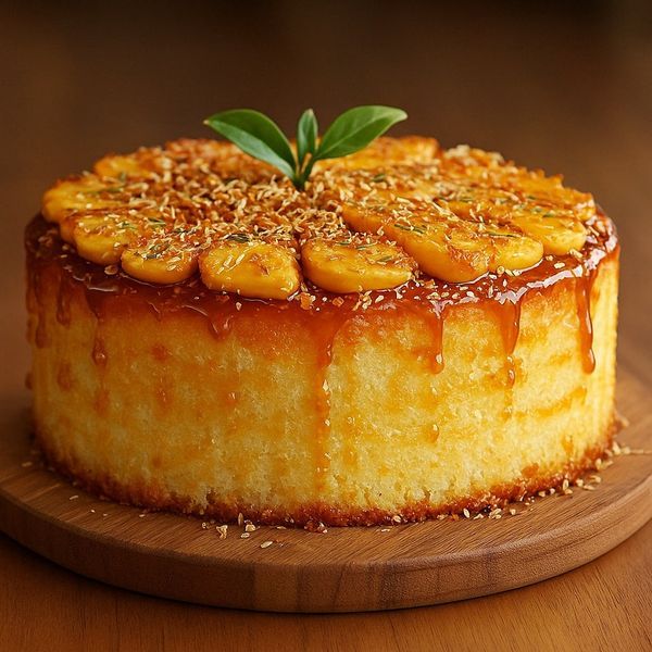 Bolo de Abacaxi com Cobertura Cremosa