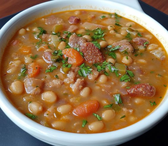Feijão Mulatinho com Bacon e Calabresa